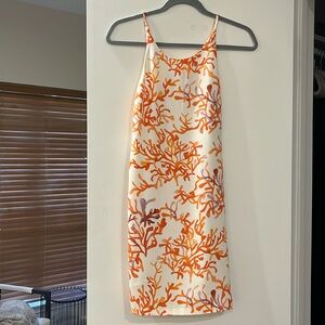 coral pattern dress